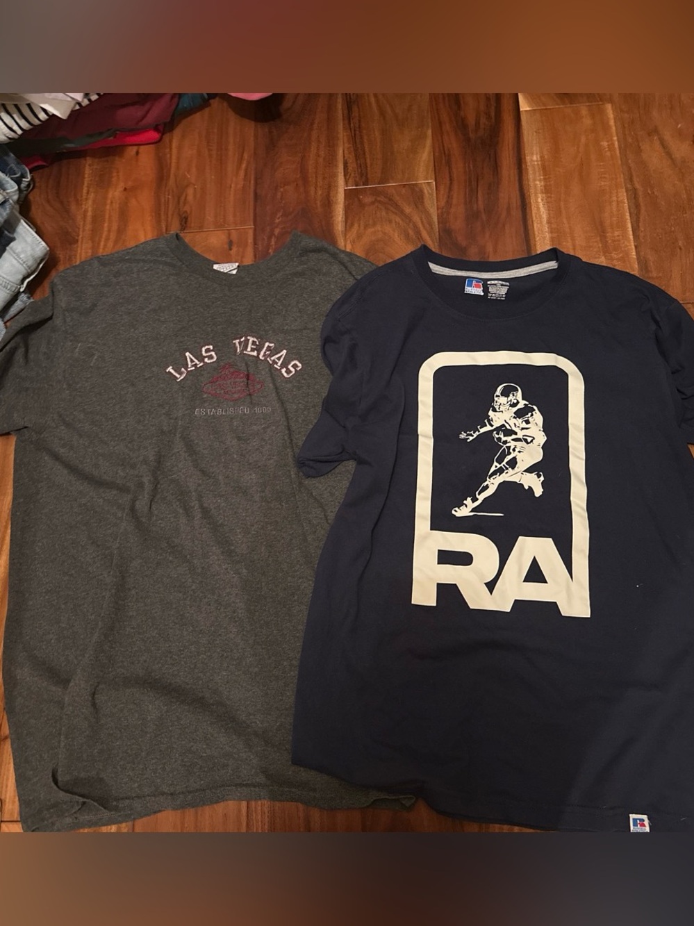 Russell Athletic Navy Graphic Football T-Shirt